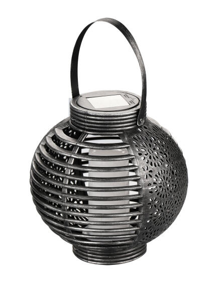 portable solar  lantern light Moroccan antique silver 