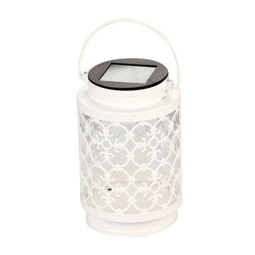 DEMASK WHITE LANTERN SOLAR POWERED