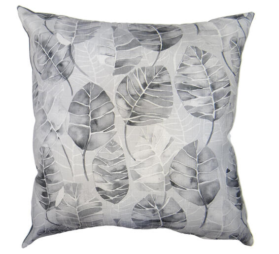 Cushion Grey Leaves 60cm x 60cm