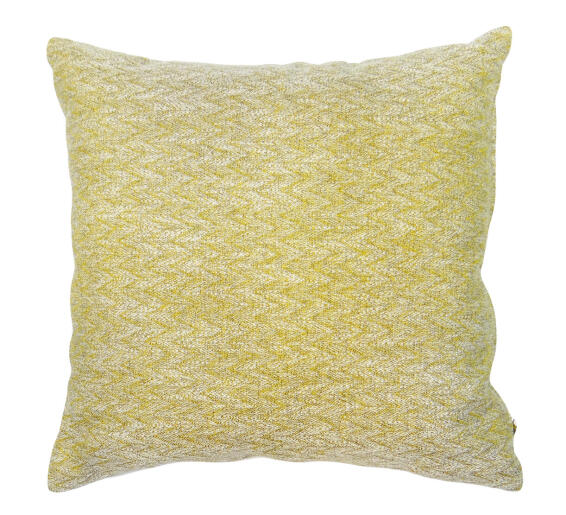 CUSHION50X50 MUSTARDHERRINGBONE DBLSIDED