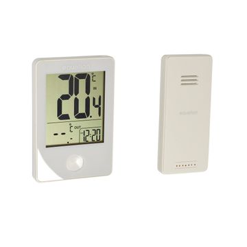 Equation thermometer with outdoor sensor white