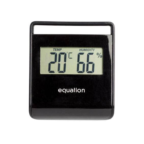 Equation digital thermometer & hygrometer black