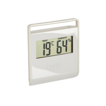 Equation digital thermometer & hygrometer white