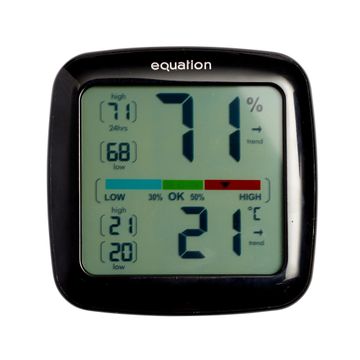 Equation Thermometer & Hygrometer Black