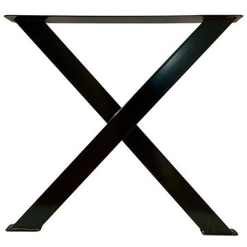 X Shape Black Steel Furniture Leg W100mm x D500mm x H730mm