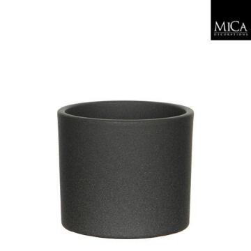 Pot, Ceramic, Round Dark Grey, 13.5cm