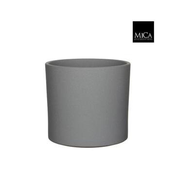 Pot round grey ceramic 23cm