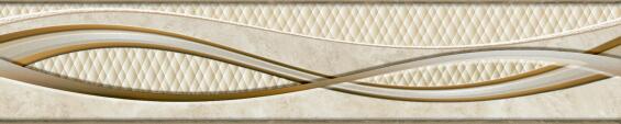 CERAMIC PRINTED WAVE BEIGE EDGE TRIM 250X50MM