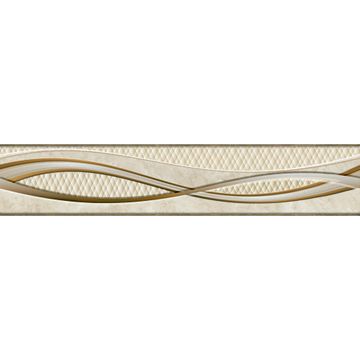 CERAMIC PRINTED WAVE BEIGE EDGE TRIM 250X50MM
