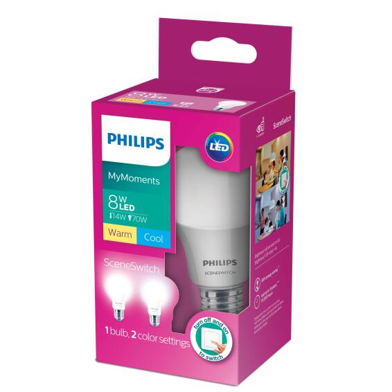led light bulb scene switch A60 9.5-70w E27 warm white