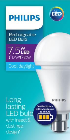 Phillips Rechargeable LED Light Bulb A67 60W B22 Daylight