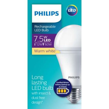 Phillips Rechargeable LED Light Bulb A67 60W E27 Warm White 
