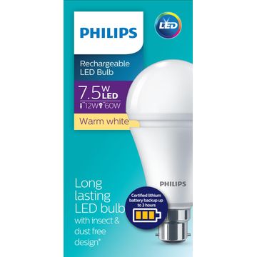 Phillips Rechargeable LED Light Bulb A67 60W B22 Warm White