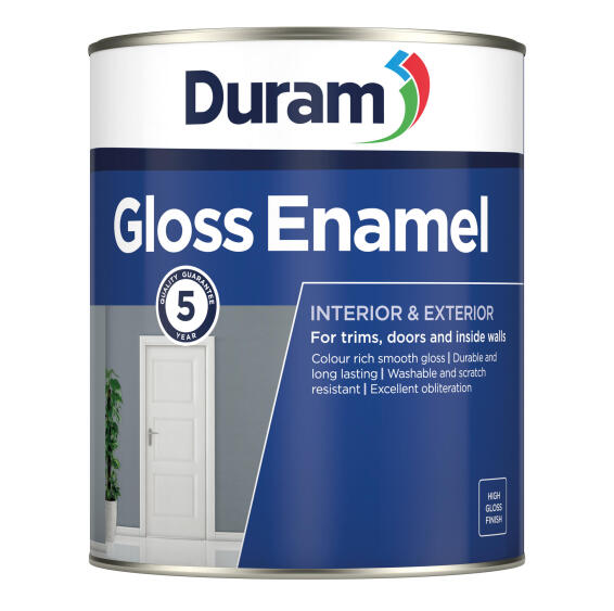 Gloss enamel paint navy grey 1l DURAM