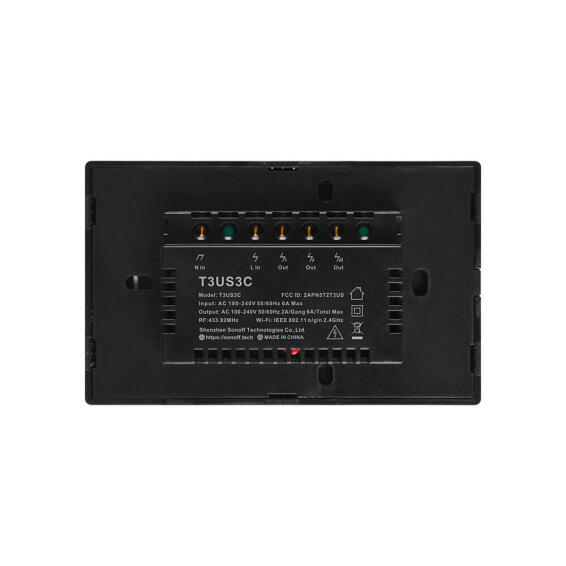 SMART WIFIRF LIGHT SWITCH SONOFF BLK 3Ch