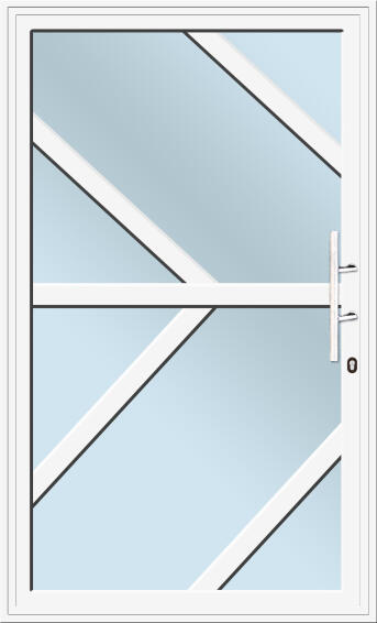 Pivot aluminium door white angle pattern with s10 reflective glass left hand opening W1200MM x H2100MM