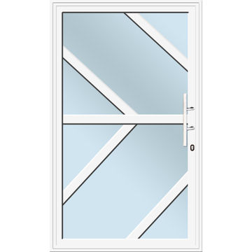 Pivot aluminium door white angle pattern with s10 reflective glass left hand opening W1200MM x H2100MM