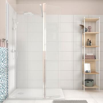 Shower deflector Remix chrome with 8mm clear glass 40x200cm