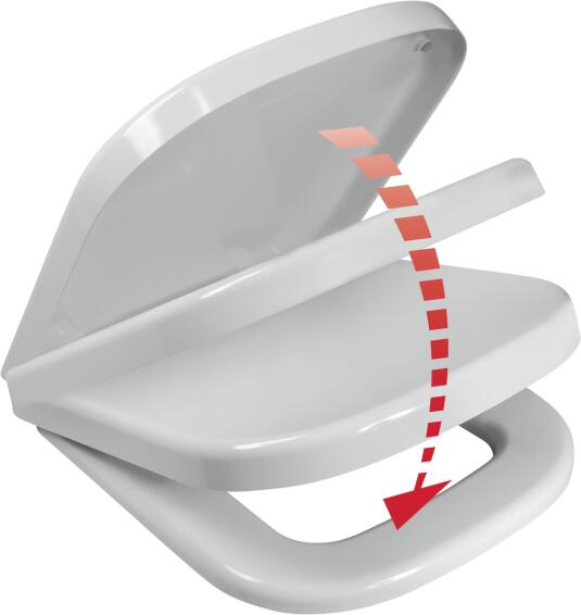 Wiquin Toilet Seat M-1 S/Close White Stainless Steel Hinge, Top Fix