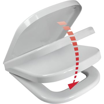 Wiquin Toilet Seat M-1 S/Close White Stainless Steel Hinge, Top Fix