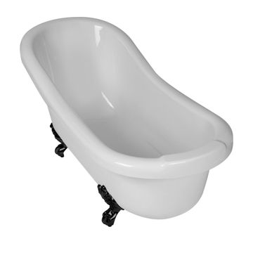 Slipper Freestanding Bathtub With Black Feet L168cmxW73cmxH78