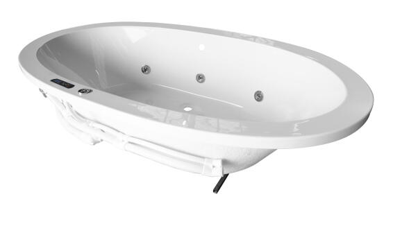 Bath Spa Oval Cowrie White ULTIMA Acrylic Built-In 180X95.5cm