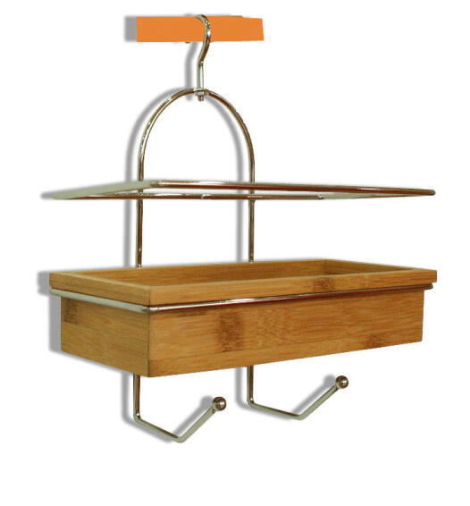 Shower Caddy 1 Tier Metal Fence Bamboo Sensea