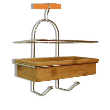 Shower Caddy 1 Tier Metal Fence Bamboo Sensea