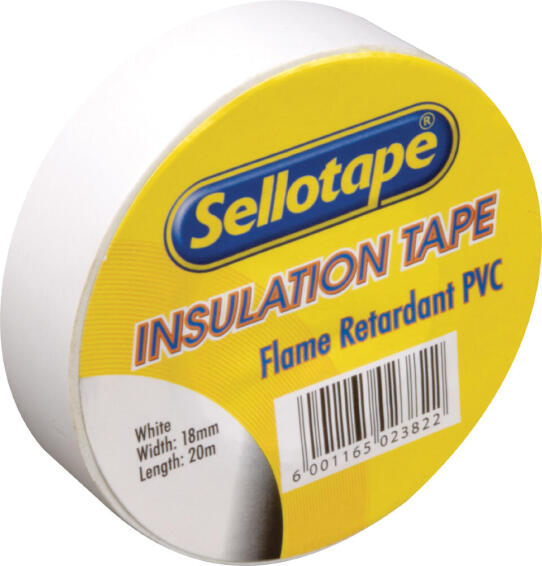 SELLOTAPE INSULATION TAPE WHITE 18MMX20M