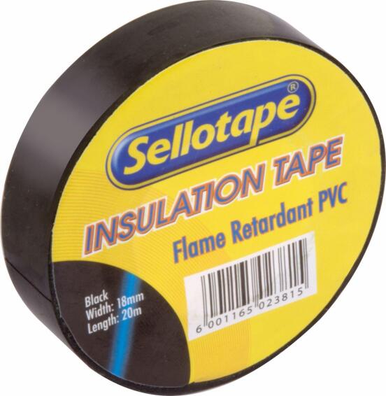 SELLOTAPE INSULATION TAPE BLACK 18MMX20M