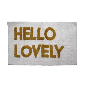 Hello Lovely Bathmat Yellow