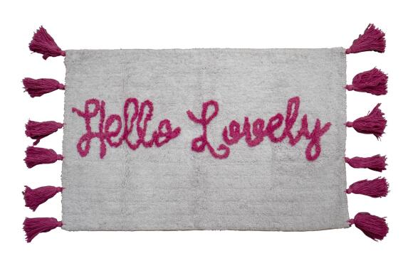 Hello Lovely Bathmat Pink