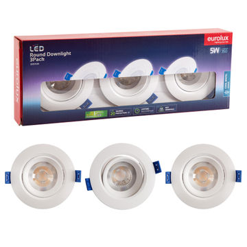 DOWNLIGHT ROUND LED 5W NON DIMMABLE 3 PACK