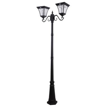 Inspire Aluminium Solar Floor Lamp Black Cool White IP44