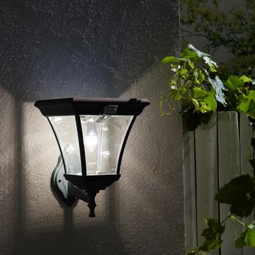 Inspire Solar Wall Light Black Cool White IP44