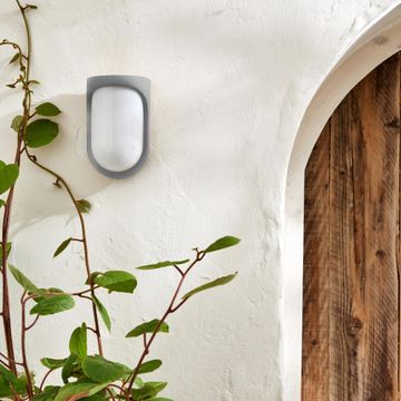 Inspire Kaju Wall Lamp E27 25W MAX IP44 Light Grey