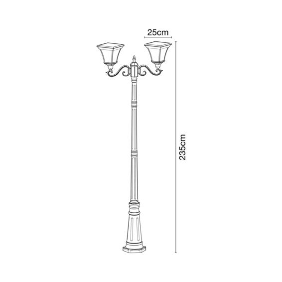 SOLAR FLOOR LAMP 233,4CM ALU IP44