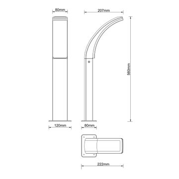 POST LAMP LED 1500LM CW ALU WHITE 56CM
