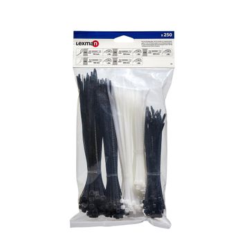 Lexman Cable Ties Black and White 250 Pack
