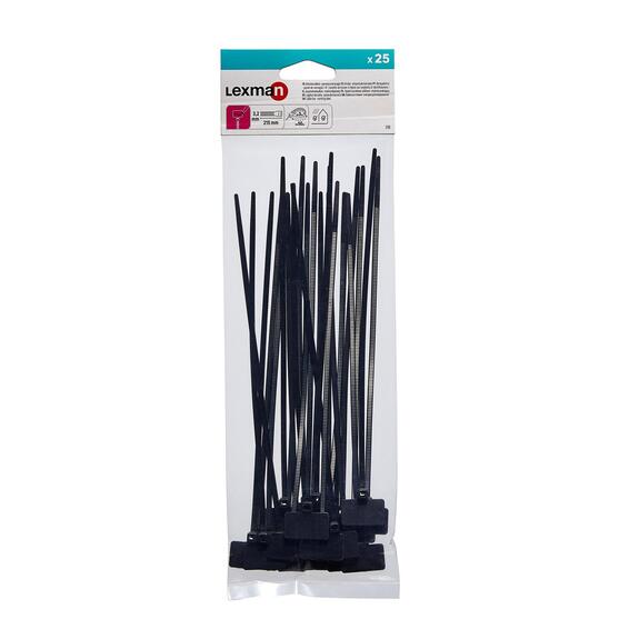 Lexman Cable Ties Marking 215X3.2Mm Black 25 Pack