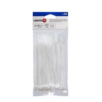 Lexman Cable Ties 150X3.5 White 50 Pack