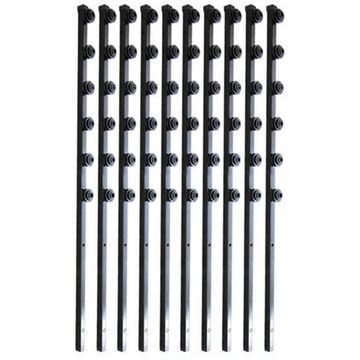BRACKET SQ TUBE 6 LINE STRAIGHT - BLACK - PACK OF 10