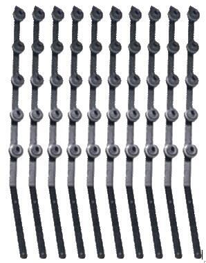 BRACKET FLAT BAR 5 LINE ANGLED - BLACK - PACK OF 10