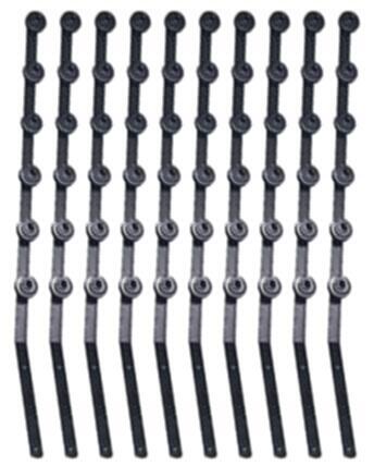 BRACKET FLAT BAR 6 LINE ANGLED - BLACK - PACK OF 10
