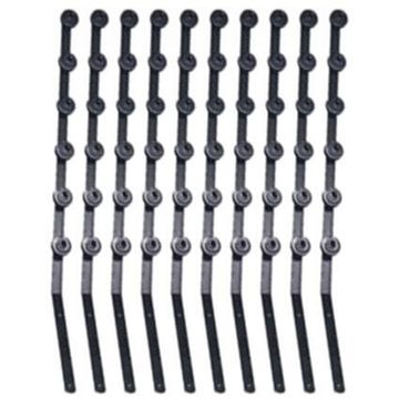 BRACKET FLAT BAR 6 LINE ANGLED - BLACK - PACK OF 10
