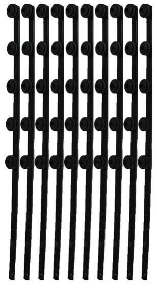 BRACKET FLAT BAR 5 LINE STRAIGHT - BLACK - PACK OF 10