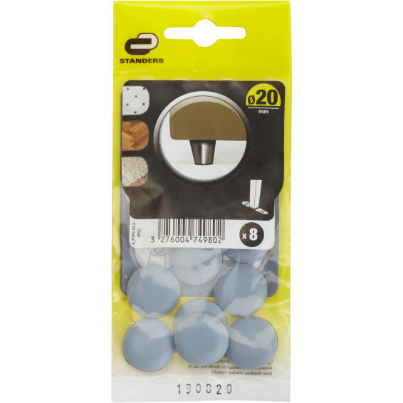 Adhesive furniture glides grey 20mm 8pc standers