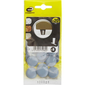 Adhesive furniture glides grey 20mm 8pc standers