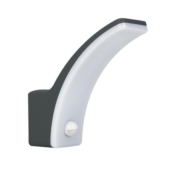 Inspire aluminium wall light with motion sensor dark grey cool white ip44