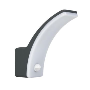 Inspire aluminium wall light with motion sensor dark grey cool white ip44